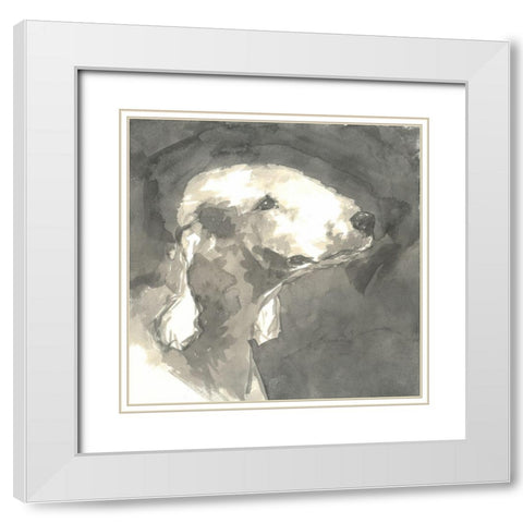 Sepia Modern Dog I White Modern Wood Framed Art Print with Double Matting by A Very Modern Dog