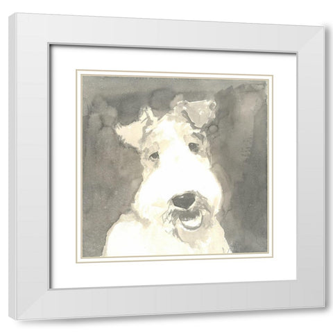 Sepia Modern Dog VI White Modern Wood Framed Art Print with Double Matting by A Very Modern Dog