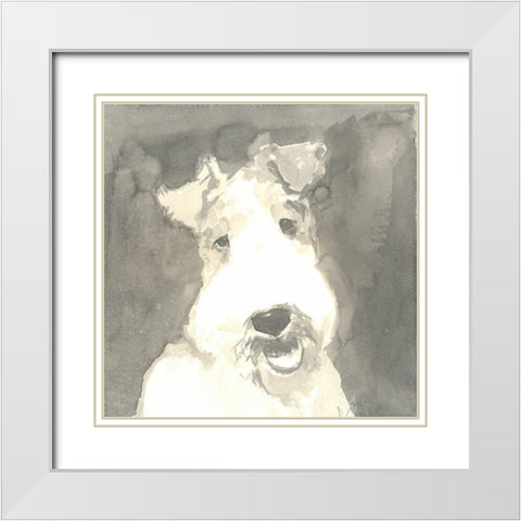 Sepia Modern Dog VI White Modern Wood Framed Art Print with Double Matting by A Very Modern Dog
