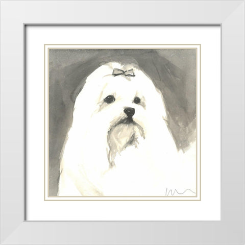 Sepia Modern Dog VIII White Modern Wood Framed Art Print with Double Matting by A Very Modern Dog