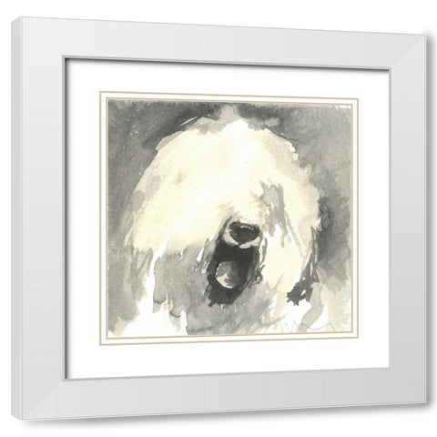 Sepia Modern Dog IX White Modern Wood Framed Art Print with Double Matting by A Very Modern Dog
