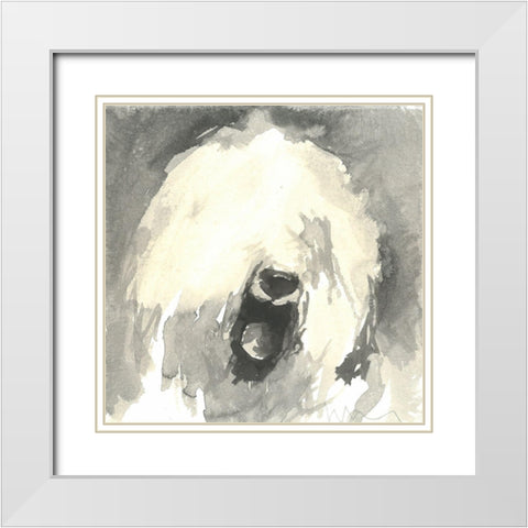 Sepia Modern Dog IX White Modern Wood Framed Art Print with Double Matting by A Very Modern Dog