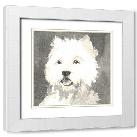 Sepia Modern Dog X White Modern Wood Framed Art Print with Double Matting by A Very Modern Dog