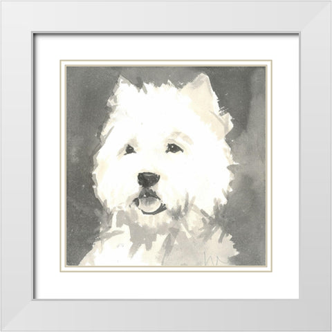 Sepia Modern Dog X White Modern Wood Framed Art Print with Double Matting by A Very Modern Dog
