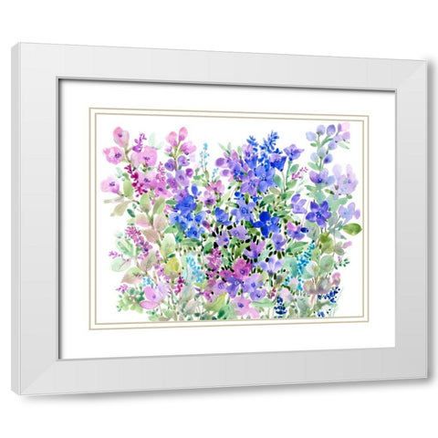 Floral Fragrance I White Modern Wood Framed Art Print with Double Matting by OToole, Tim