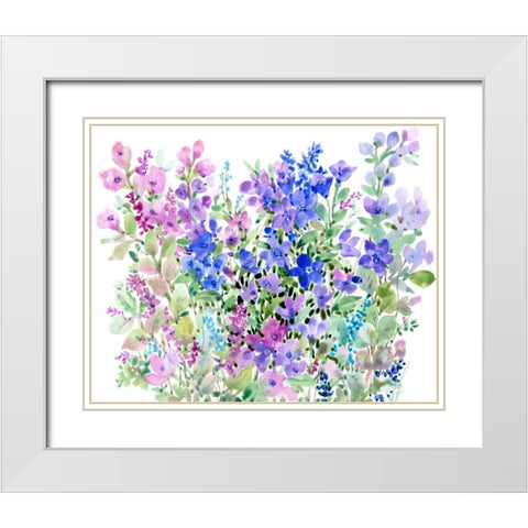 Floral Fragrance I White Modern Wood Framed Art Print with Double Matting by OToole, Tim