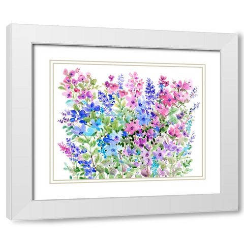 Floral Fragrance II White Modern Wood Framed Art Print with Double Matting by OToole, Tim