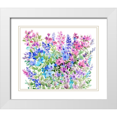 Floral Fragrance II White Modern Wood Framed Art Print with Double Matting by OToole, Tim