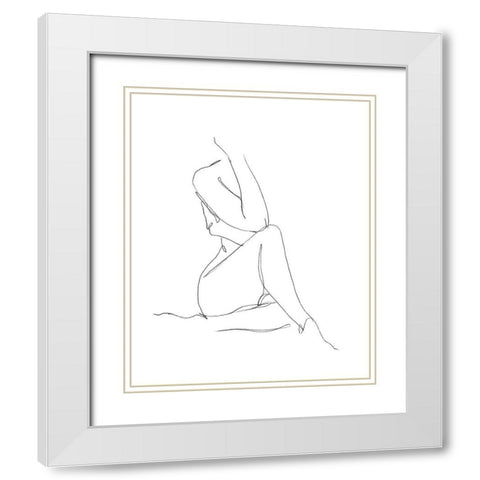 Nude Contour Sketch I White Modern Wood Framed Art Print with Double Matting by Harper, Ethan