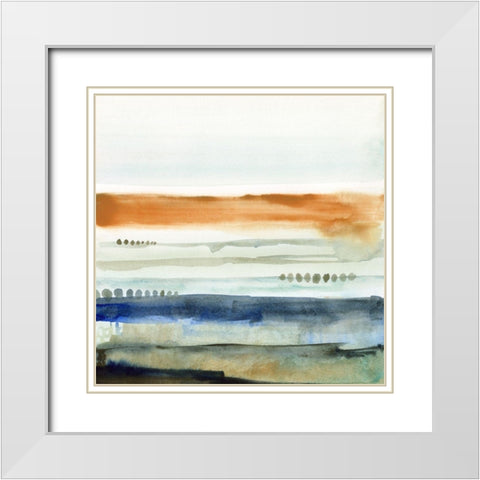 Sunwashed Strata I White Modern Wood Framed Art Print with Double Matting by Borges, Victoria
