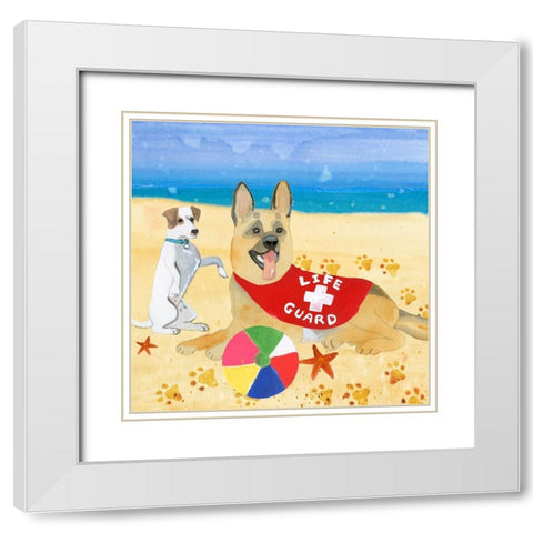 Ruffin It I White Modern Wood Framed Art Print with Double Matting by Ludwig, Alicia
