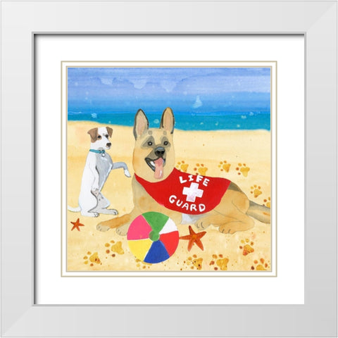 Ruffin It I White Modern Wood Framed Art Print with Double Matting by Ludwig, Alicia