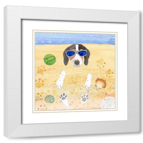 Ruffin It IV White Modern Wood Framed Art Print with Double Matting by Ludwig, Alicia