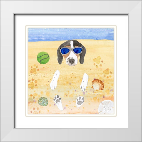 Ruffin It IV White Modern Wood Framed Art Print with Double Matting by Ludwig, Alicia