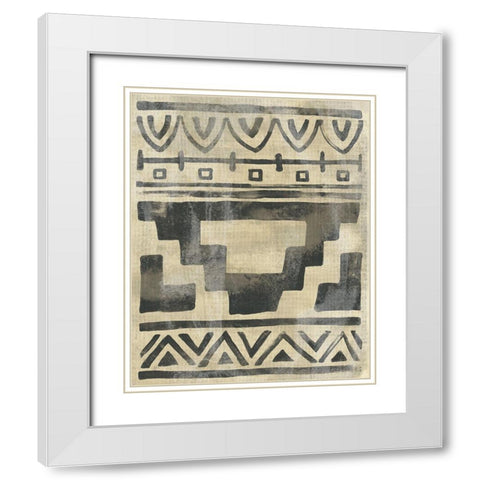 Bazaar Motif I White Modern Wood Framed Art Print with Double Matting by Vess, June Erica