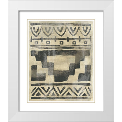 Bazaar Motif I White Modern Wood Framed Art Print with Double Matting by Vess, June Erica