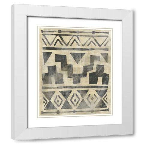 Bazaar Motif II White Modern Wood Framed Art Print with Double Matting by Vess, June Erica