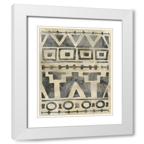 Bazaar Motif III White Modern Wood Framed Art Print with Double Matting by Vess, June Erica