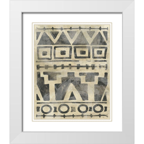 Bazaar Motif III White Modern Wood Framed Art Print with Double Matting by Vess, June Erica