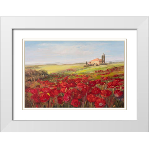 Tuscan Memories II White Modern Wood Framed Art Print with Double Matting by Iafrate, Sandra