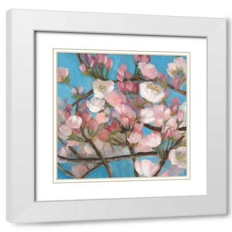 Cherry Blossoms I White Modern Wood Framed Art Print with Double Matting by Iafrate, Sandra