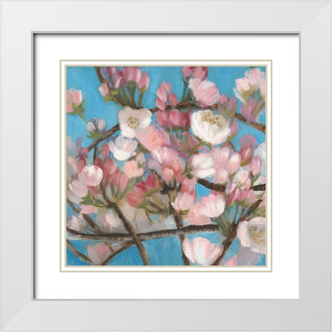 Cherry Blossoms I White Modern Wood Framed Art Print with Double Matting by Iafrate, Sandra