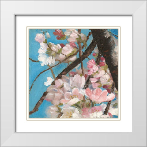 Cherry Blossoms II White Modern Wood Framed Art Print with Double Matting by Iafrate, Sandra