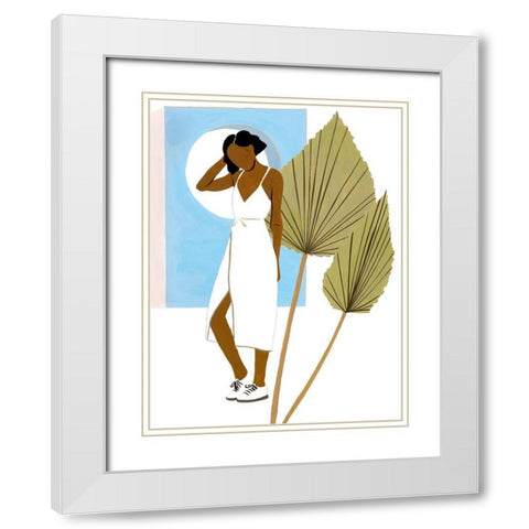 Women in the Garden I White Modern Wood Framed Art Print with Double Matting by Wang, Melissa