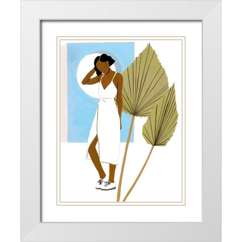 Women in the Garden I White Modern Wood Framed Art Print with Double Matting by Wang, Melissa