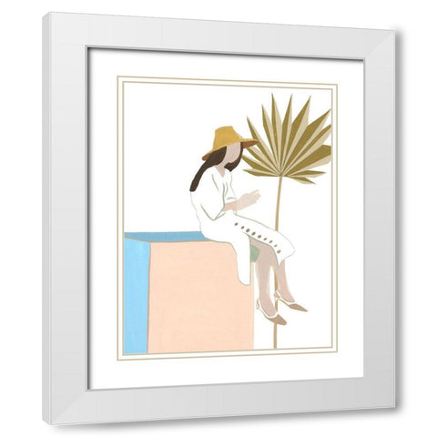 Women in the Garden III White Modern Wood Framed Art Print with Double Matting by Wang, Melissa