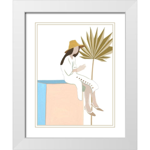 Women in the Garden III White Modern Wood Framed Art Print with Double Matting by Wang, Melissa