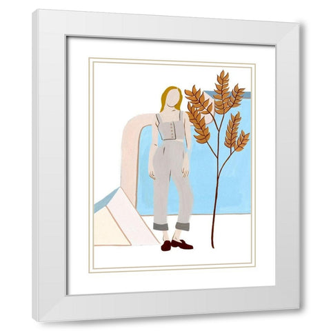 Women in the Garden VI White Modern Wood Framed Art Print with Double Matting by Wang, Melissa