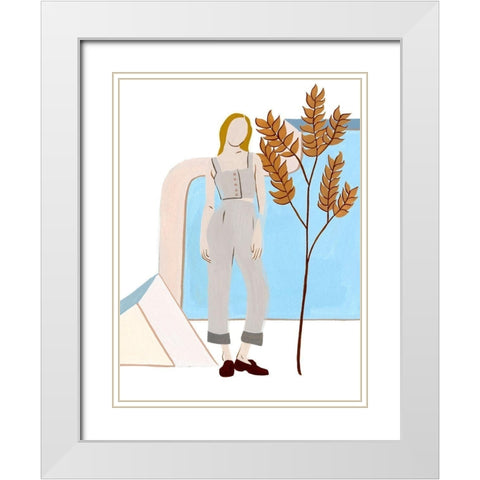 Women in the Garden VI White Modern Wood Framed Art Print with Double Matting by Wang, Melissa