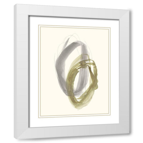 Neutral Rounds II White Modern Wood Framed Art Print with Double Matting by Goldberger, Jennifer