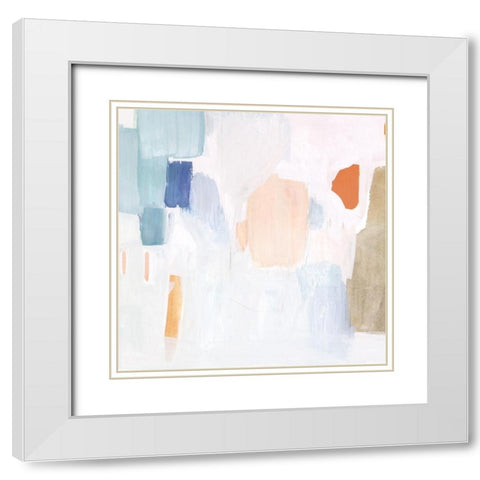 Sea Glass Forms II White Modern Wood Framed Art Print with Double Matting by Borges, Victoria