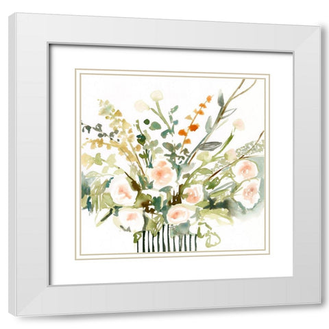Foraged Flowers I White Modern Wood Framed Art Print with Double Matting by Borges, Victoria