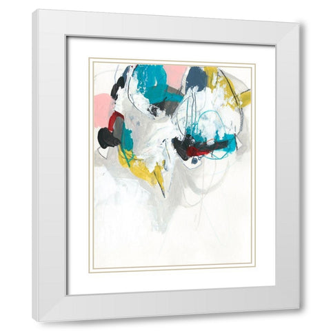 Graffitti Sequence I White Modern Wood Framed Art Print with Double Matting by Vess, June Erica