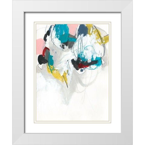 Graffitti Sequence I White Modern Wood Framed Art Print with Double Matting by Vess, June Erica