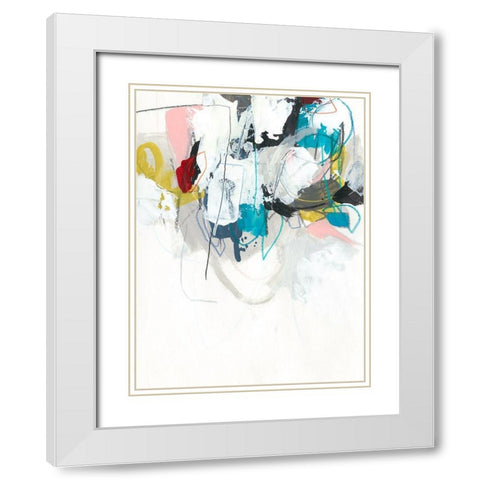 Graffitti Sequence II White Modern Wood Framed Art Print with Double Matting by Vess, June Erica