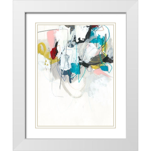 Graffitti Sequence II White Modern Wood Framed Art Print with Double Matting by Vess, June Erica