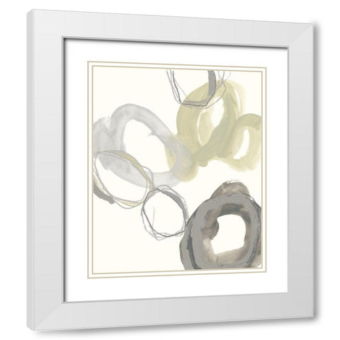 Stone Circles I White Modern Wood Framed Art Print with Double Matting by Vess, June Erica