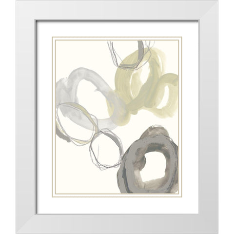 Stone Circles I White Modern Wood Framed Art Print with Double Matting by Vess, June Erica