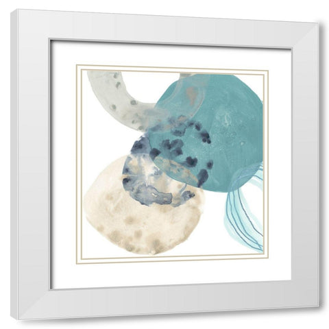 Circlet III White Modern Wood Framed Art Print with Double Matting by Vess, June Erica