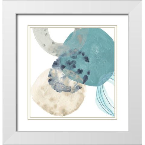 Circlet III White Modern Wood Framed Art Print with Double Matting by Vess, June Erica