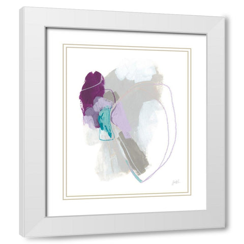 Amethyst Arc I White Modern Wood Framed Art Print with Double Matting by Vess, June Erica