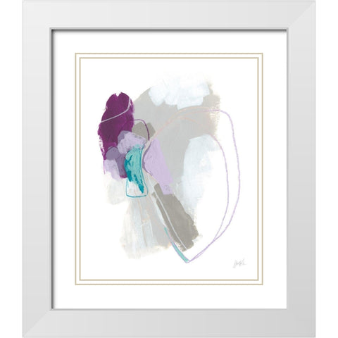 Amethyst Arc I White Modern Wood Framed Art Print with Double Matting by Vess, June Erica