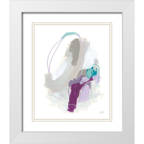 Amethyst Arc II White Modern Wood Framed Art Print with Double Matting by Vess, June Erica