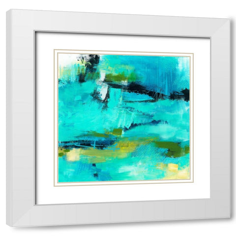 Rush of Blues White Modern Wood Framed Art Print with Double Matting by Bothne, Janet