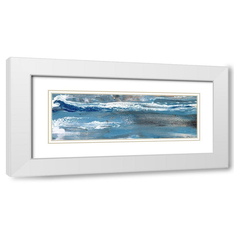 Peaceful Blue II White Modern Wood Framed Art Print with Double Matting by Bramma, Lila