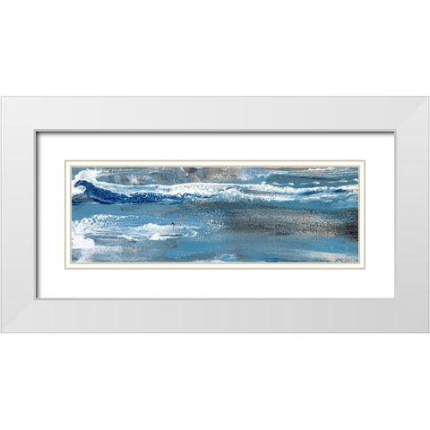 Peaceful Blue II White Modern Wood Framed Art Print with Double Matting by Bramma, Lila